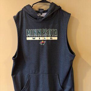 Mens Minnesota Wild sleeveless hooded vest